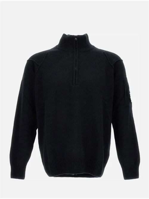 KNITWEAR - POLO COLLAR C.P.COMPANY | RFCMKN709A110149A999  BLACK